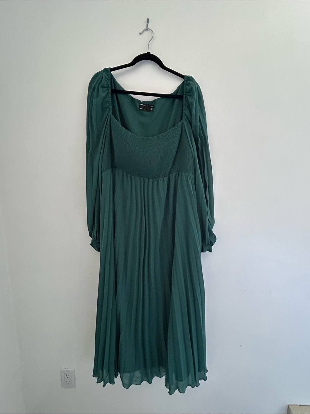 ASOS Maternity Teal Green Pleated Midi Dress
